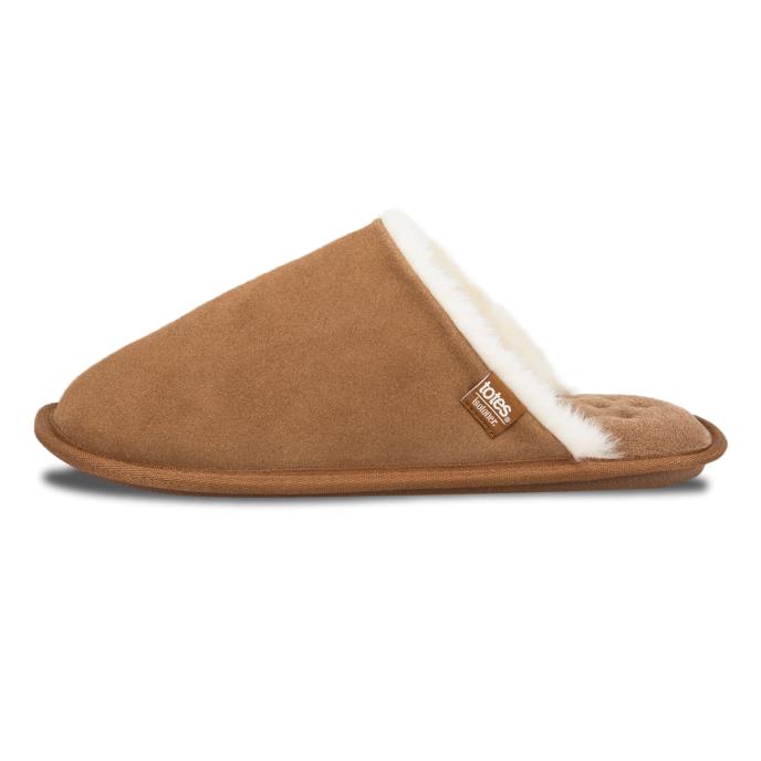 Isotoner® Mens Suede Mule With Water Repellency Tan Extra Image 3